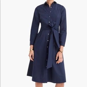 J.crew tie waist shirt dress in cotton poplin (size 4)